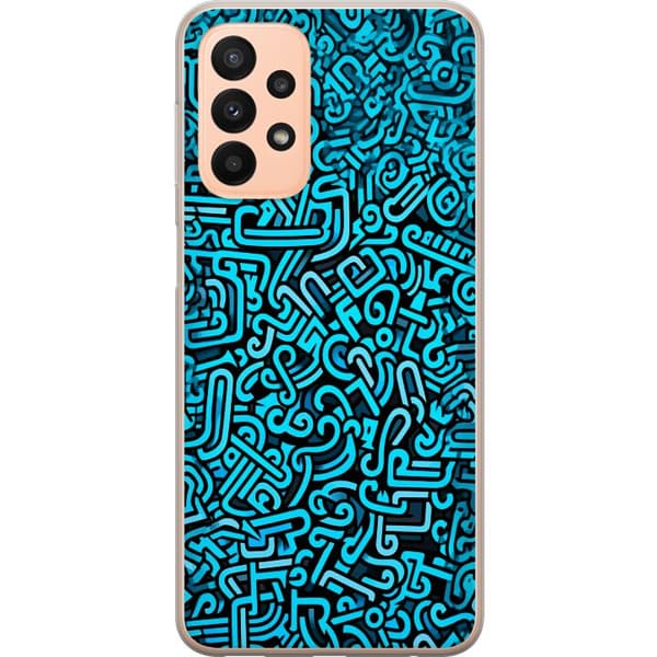 Kompatibelt Mobildeksel til Samsung Galaxy A23 Blå abstrakt graffiti