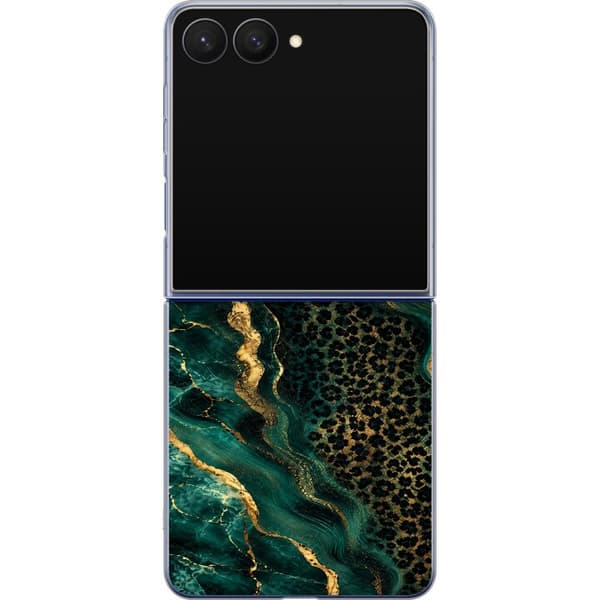 Kompatibelt Mobildeksel til Samsung Galaxy Z Flip7 Smaragdleopard
