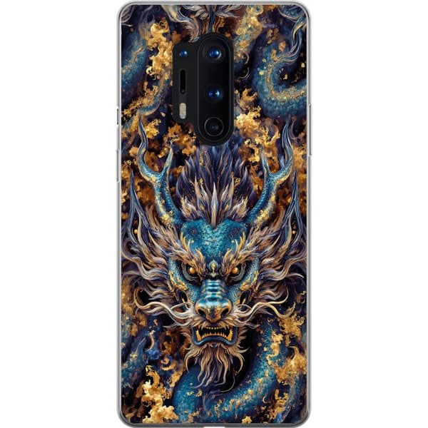 Kompatibelt Mobildeksel til OnePlus 8 Pro Nærbilde av kraftig fantasydrage