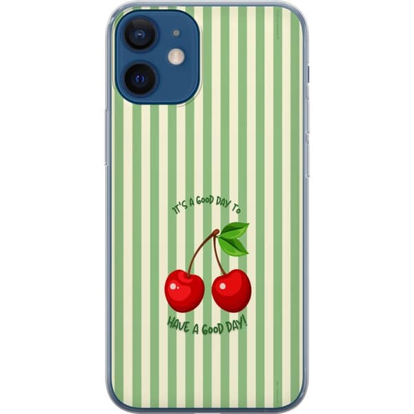 Kompatibelt Mobildeksel til Apple iPhone 12 mini Søtt kirsebærbilde med hjerteformet design