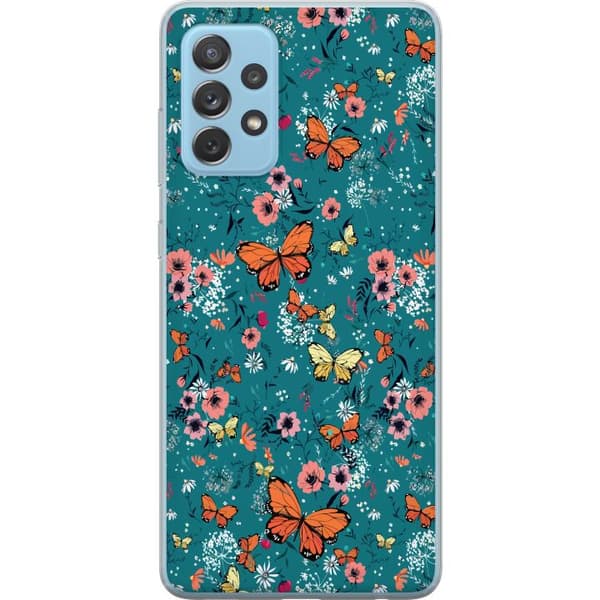 Kompatibelt Mobildeksel til Samsung Galaxy A52 5G Sommerfugler og blomster