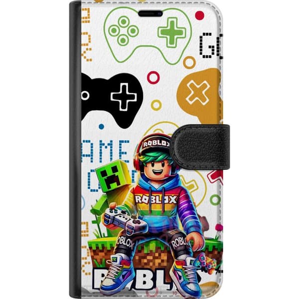 Kompatibel Tegnebogsetui til Apple iPhone 7 Plus Tegnet gamingmotiv med spiller, controller og farverige spildetaljer