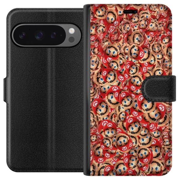 Kompatibel Tegnebogsetui til Google Pixel 9 Pro XL Farverig Super Mario-mønster