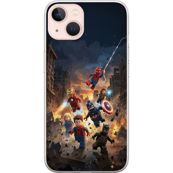 Kompatibelt Mobildeksel til Apple iPhone 13 Spennende LEGO Marvel motiv for superheltfans