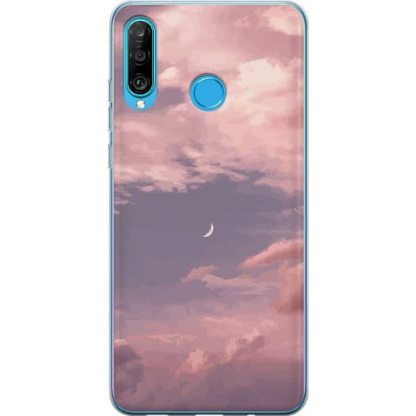 Kompatibelt Mobilskal till Huawei P30 lite Rosa himmel