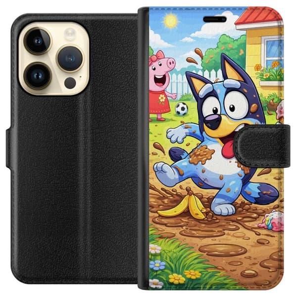 Kompatibelt Lommeboketui til Apple iPhone 15 Pro Blåy