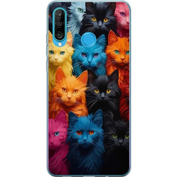Kompatibelt Mobilskal till Huawei P30 lite Katter