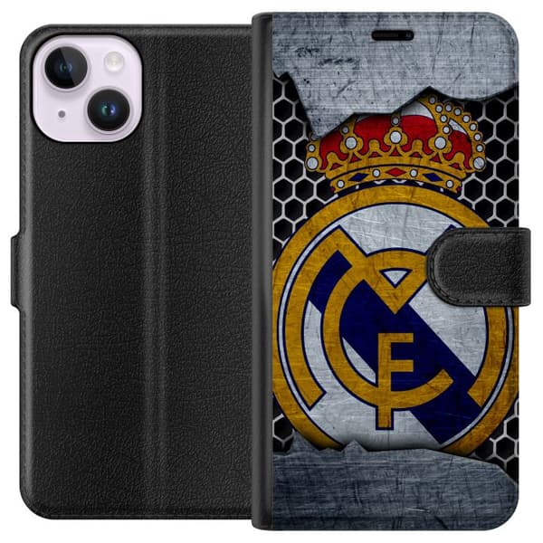 Kompatibel Tegnebogsetui til Apple iPhone 14 Real Madrid