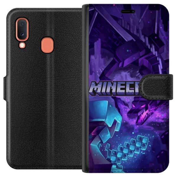 Kompatibelt Plånboksfodral till Samsung Galaxy A20e Minecraft