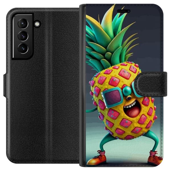 Kompatibel Tegnebogsetui til Samsung Galaxy S21+ 5G Ananas