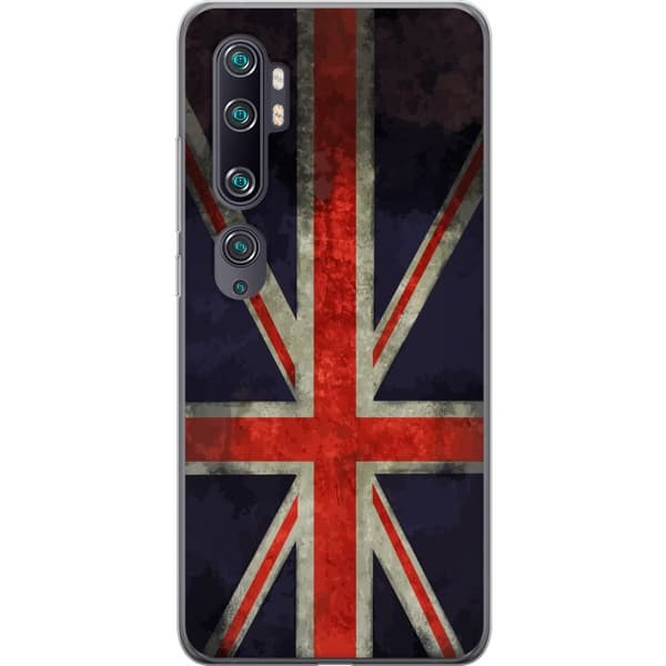 Kompatibelt Mobildeksel til Xiaomi Mi Note 10 Britisk flagg med rustikk følelse
