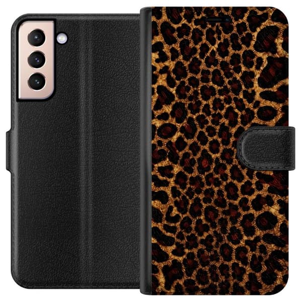 Kompatibel Tegnebogsetui til Samsung Galaxy S21 Leopardikon