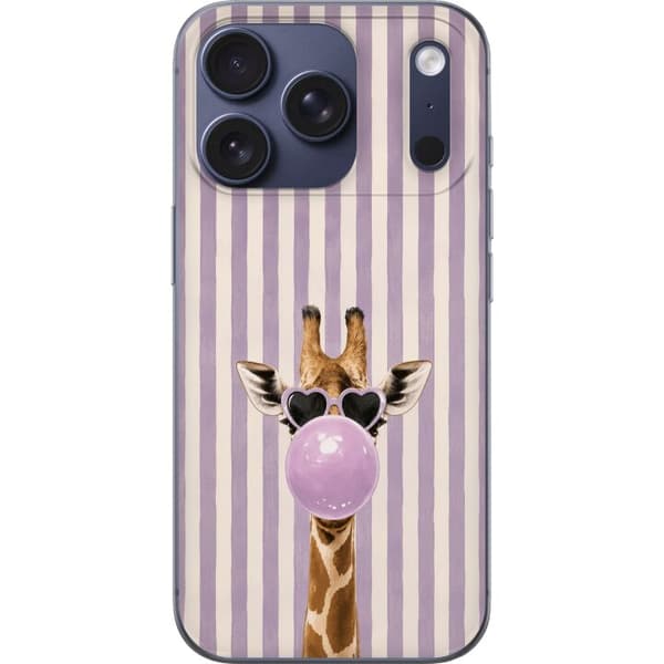 Kompatibelt Mobilskal till Apple iPhone 18 Pro Giraff med tuggummibubbla