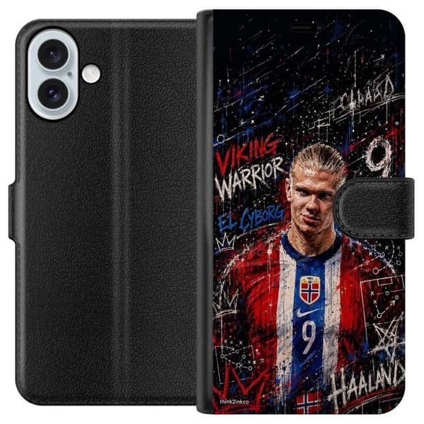 Kompatibel Tegnebogsetui til Apple iPhone 16 Plus Erling Haaland graffiti