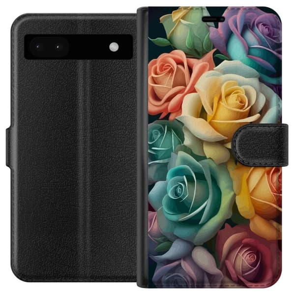 Kompatibel Tegnebogsetui til Google Pixel 6a Farverige Roser