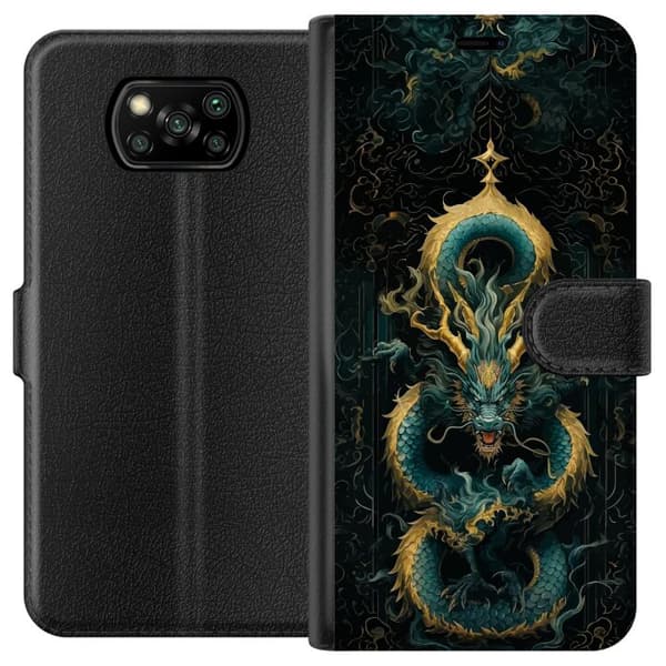 Kompatibelt Plånboksfodral till Xiaomi Poco X3 NFC Asiatisk drake