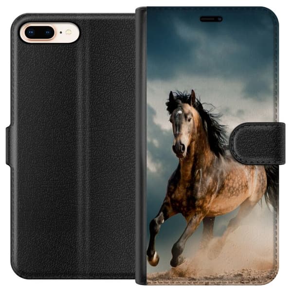 Kompatibelt Plånboksfodral till Apple iPhone 8 Plus Häst