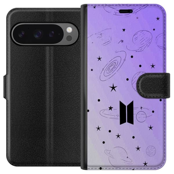 Kompatibel Tegnebogsetui til Google Pixel 9 Pro XL Minimalistisk K-pop og rumtema
