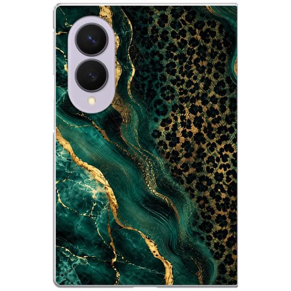 Kompatibelt Mobilskal till Samsung Galaxy Z Fold8 Emerald Leopard