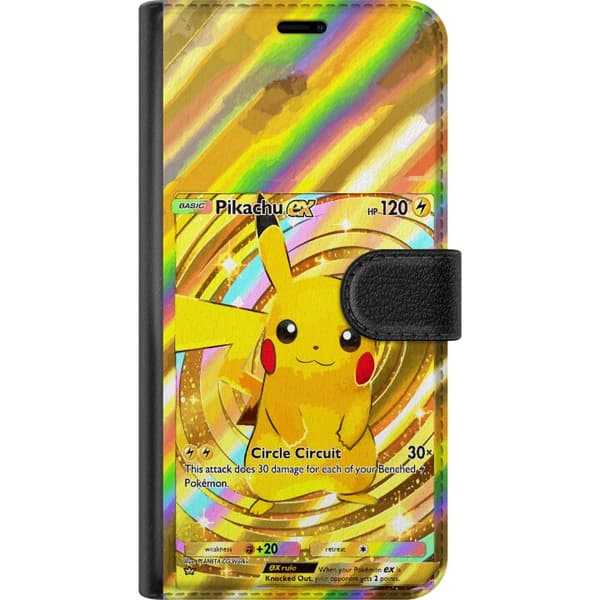 Kompatibelt Lommeboketui til Apple iPhone 15 Pro Max Blank Pikachu EX-design med samlebåndsfølelse