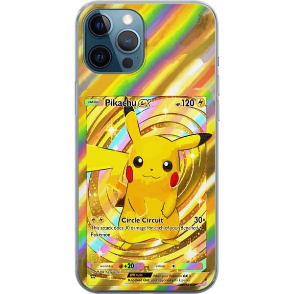 Kompatibelt Mobildeksel til Apple iPhone 12 Pro Blank Pikachu EX-design med samlebåndsfølelse