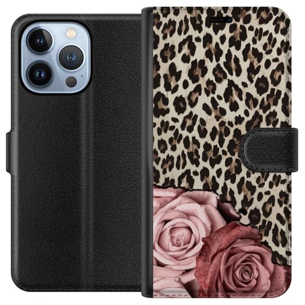 Yhteensopiva Lompakkokotelo Apple iPhone 13 Pro Leopardin ruusut