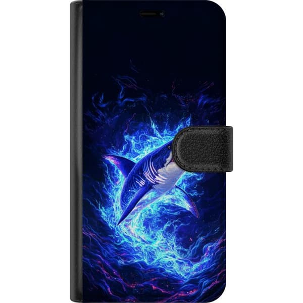 Kompatibel Tegnebogsetui til Google Pixel 9 Høg med skinnende blå energibølger mod mørk baggrund