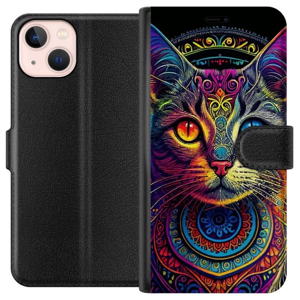 Kompatibelt Plånboksfodral till Apple iPhone 13 mini Katt