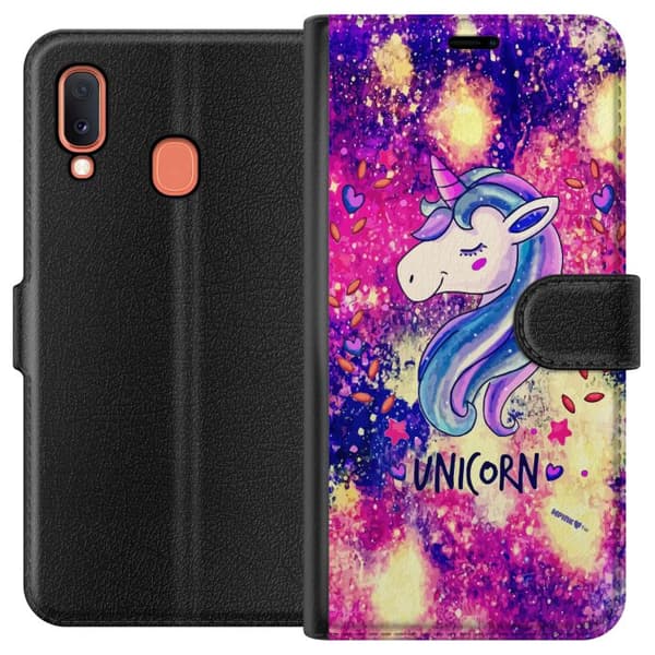 Kompatibelt Lommeboketui til Samsung Galaxy A20e Enhörning