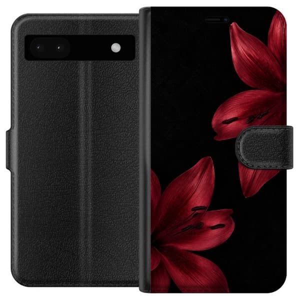 Kompatibelt Plånboksfodral till Google Pixel 6a Red Lily Noir