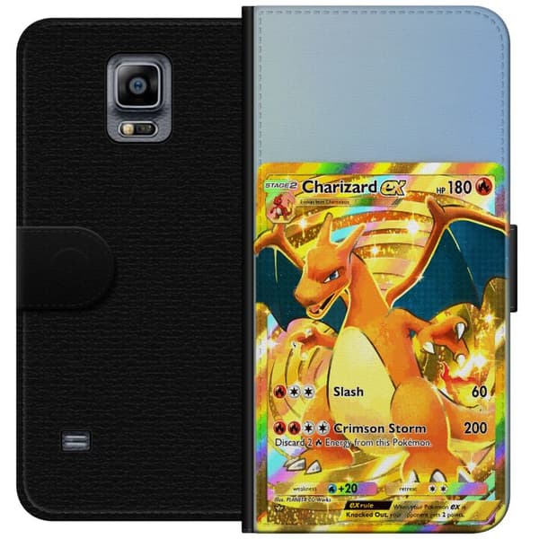 Kompatibelt Plånboksfodral till Samsung Galaxy Note 4 Premiummotiv med Charizard EX