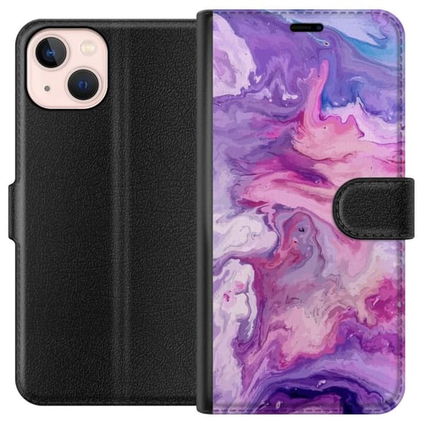 Kompatibelt Plånboksfodral till Apple iPhone 13 mini Marmor Lila
