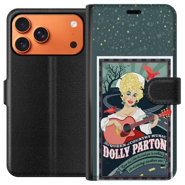 Kompatibelt Lommeboketui til Apple iPhone 17 Pro Max Dolly Parton med gitarr och landsväg