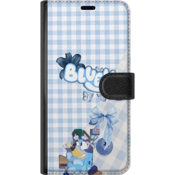 Kompatibel Tegnebogsetui til Google Pixel 8a Sød Bluey-design i blå pastelstil