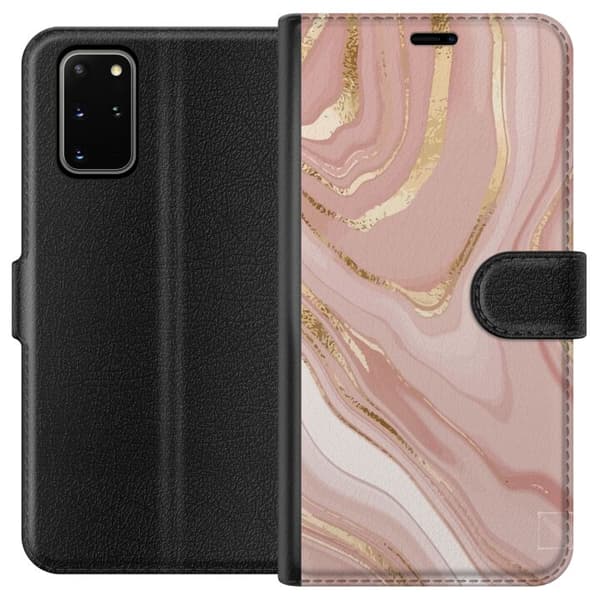 Kompatibelt Plånboksfodral till Samsung Galaxy S20+ Marmor Rosa