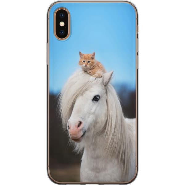 Kompatibelt Mobildeksel til Apple iPhone XS Hest & Katt