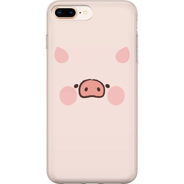 Kompatibelt Mobildeksel til Apple iPhone 7 Plus Minimalistiskt grisansikte