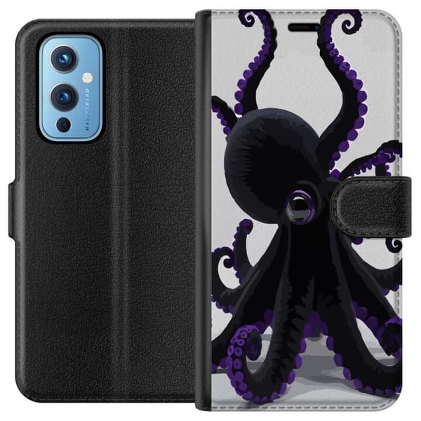 Kompatibel Tegnebogsetui til OnePlus 9 Svart bläckfisk