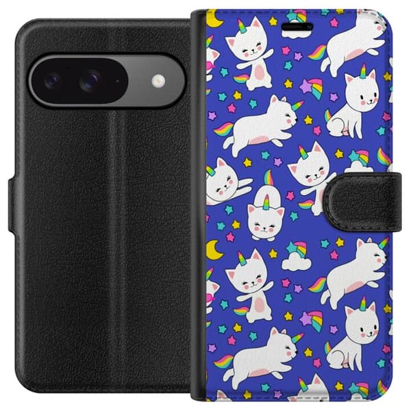 Kompatibelt Plånboksfodral till Google Pixel 9 Katt enhörningar