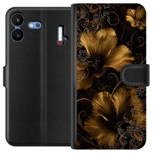 Kompatibelt Plånboksfodral till Nothing Phone 4b Golden Bloom