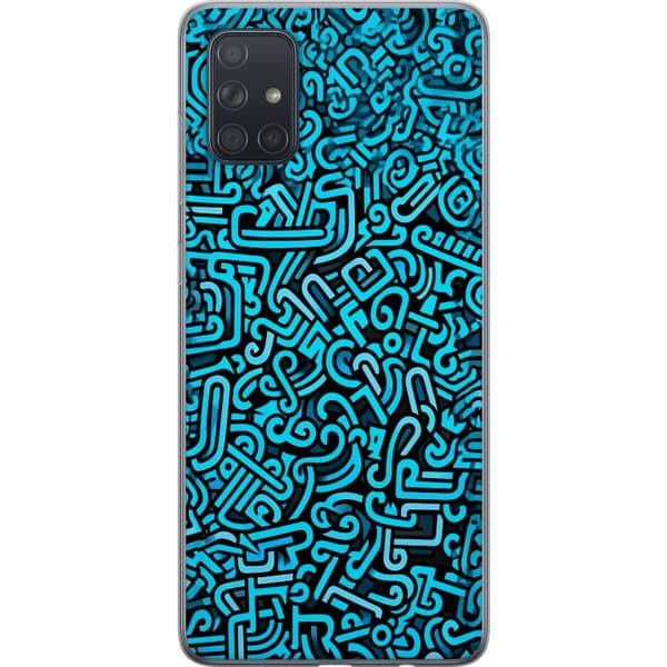 Kompatibelt Mobildeksel til Samsung Galaxy A71 Blå abstrakt graffiti