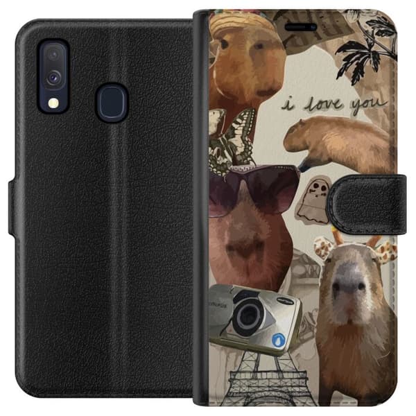 Kompatibelt Plånboksfodral till Samsung Galaxy A40 Capybara