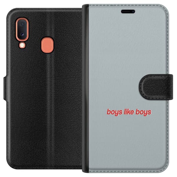 Kompatibelt Lommeboketui til Samsung Galaxy A20e Boys Like Boys text