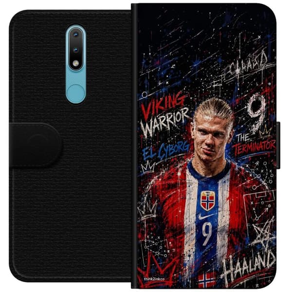 Kompatibelt Plånboksfodral till Nokia 2.4 Erling Haaland graffiti