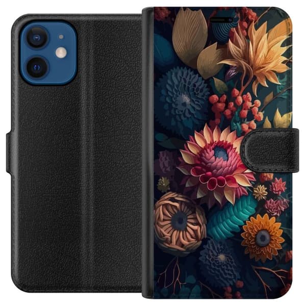 Kompatibel Tegnebogsetui til Apple iPhone 12 Blommor