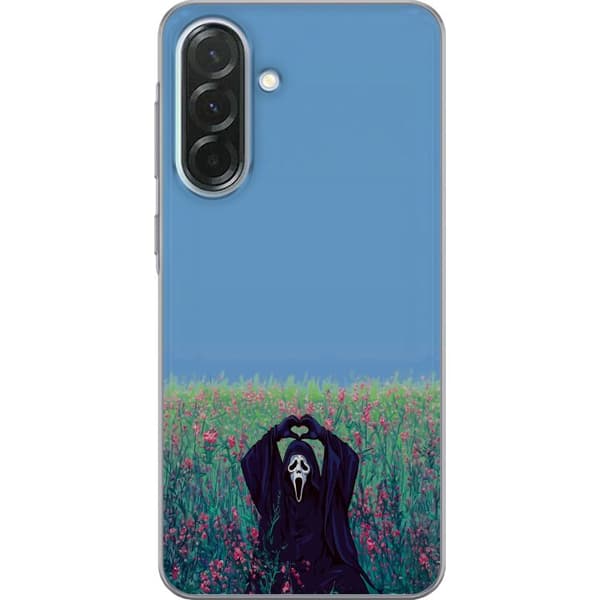 Kompatibelt Mobildeksel til Samsung Galaxy A36 Skräckfigur i blomsteräng