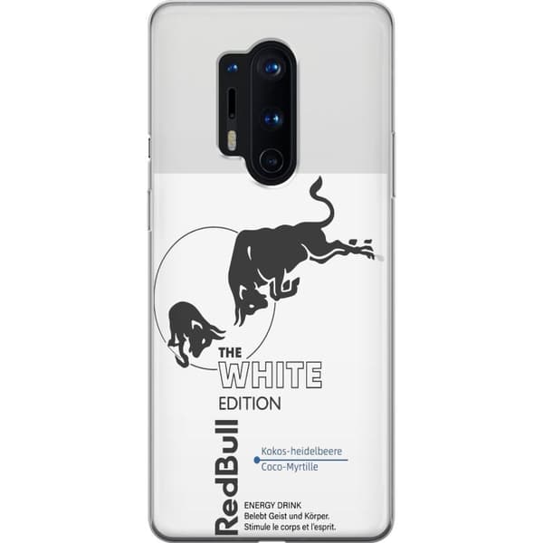 Kompatibelt Mobilskal till OnePlus 8 Pro Modern Red Bull White Edition design