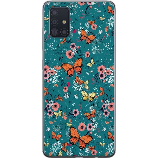 Kompatibelt Mobildeksel til Samsung Galaxy A51 Sommerfugler og blomster