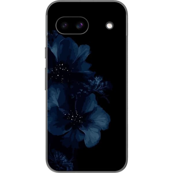 Kompatibelt Mobilskal till Google Pixel 8a Mörkblå blommor