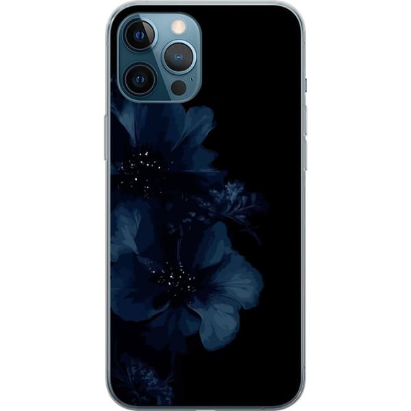 Kompatibelt Mobildeksel til Apple iPhone 12 Pro Max Mörkblå blommor